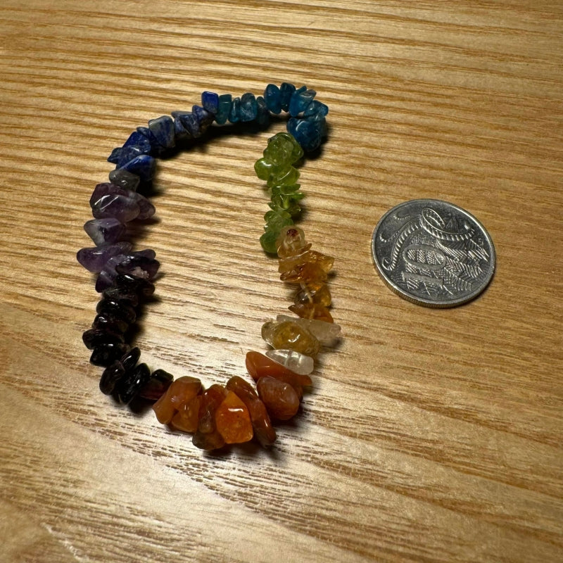 Seven Chakra Chipped Bracelet