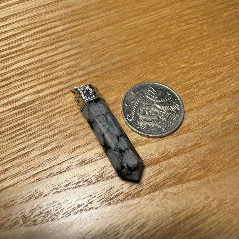 Snowflake Obsidian Capped Pendant