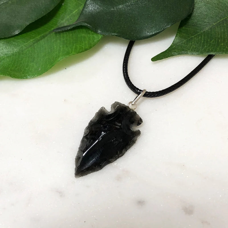 Black Obsidian Arrowhead Pendant