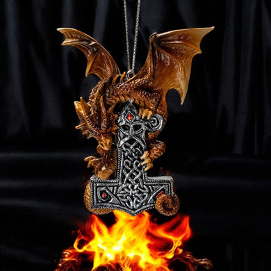 Mjolnir Guardian Dragon Ornament by Anne Stokes