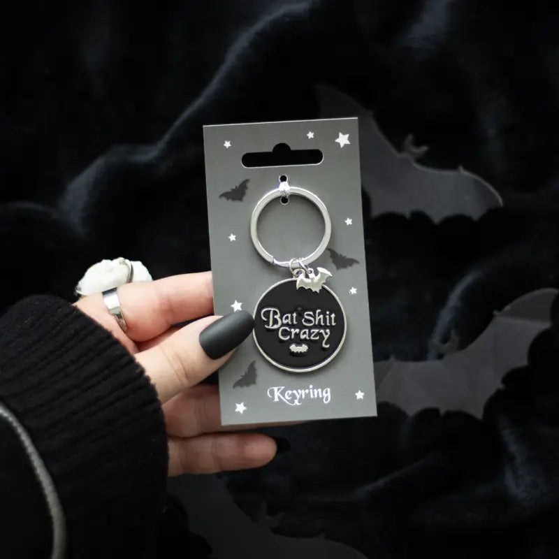 Round Bat Shit Crazy Keyring