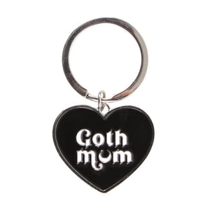 Goth Mum Black Heart Mother's Day Keyring